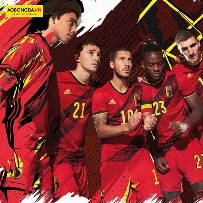 Mẫu áo bóng đá sân nhà của đội tuyển Bỉ khi tham gia mùa giải Euro 2024