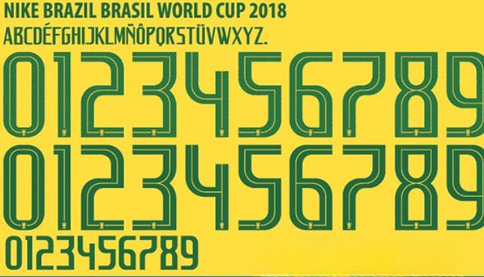 Font số áo của Brazil