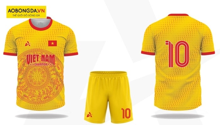 Mẫu áo quần đá banh đội tuyển Việt Nam Training màu vàng 