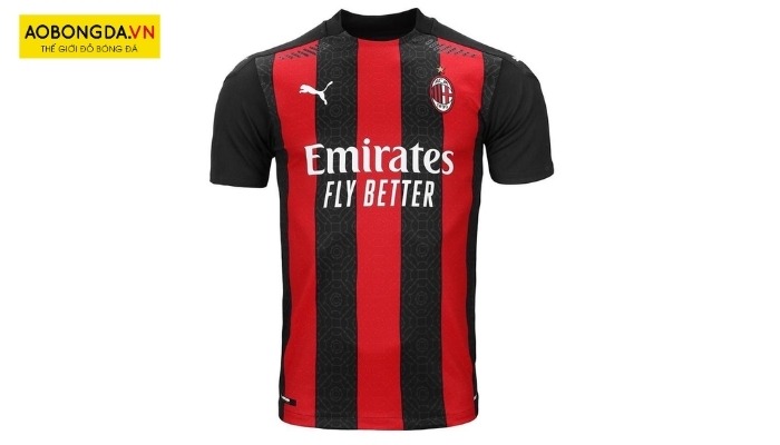 Thiết kế áo bóng đá AC Milan sân nhà 2020 họa tiết hoa văn chìm đối xứng