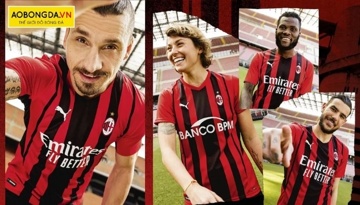 Mẫu áo đấu AC Milan 2021 sân nhà thay đổi với cổ hình chữ V