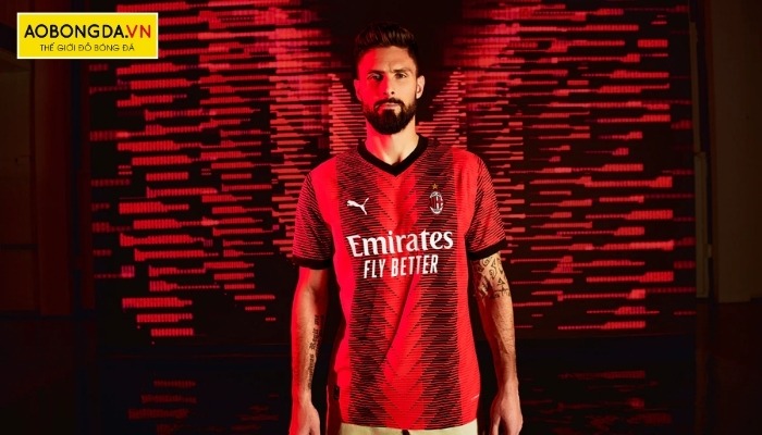 Mẫu áo đá banh AC Milan sân nhà 2023 gây ấn tượng thị giác