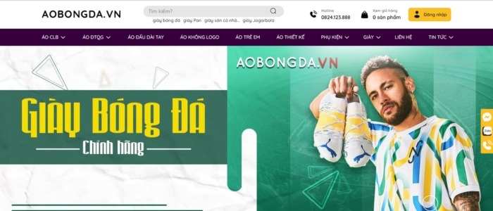 Tiến hành truy cập vào website aobongda.vn để mua hàng