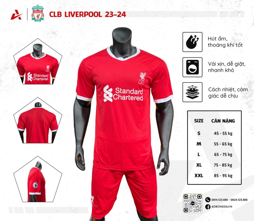 Áo CLB Liverpool Sân Nhà 2023 – 2024 Giá Tốt, Chất Lượng