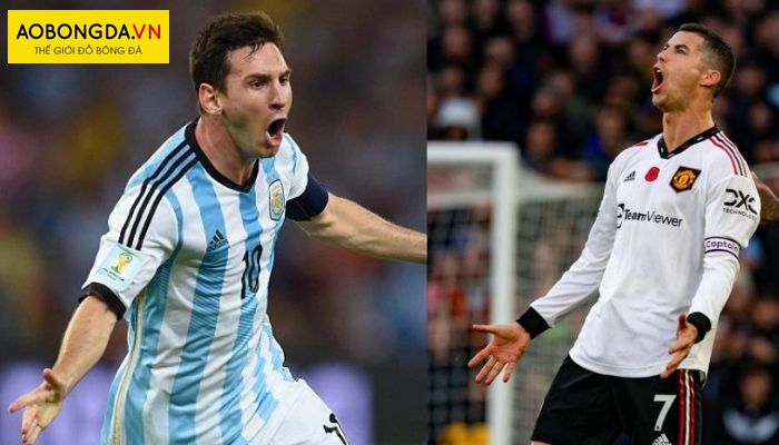 Lionel Messi và Cristiano Ronaldo trong trang phục đội tuyển quốc gia của họ