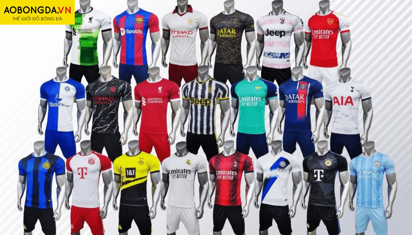 Áo bóng đá thiết kế đa dạng mẫu mã