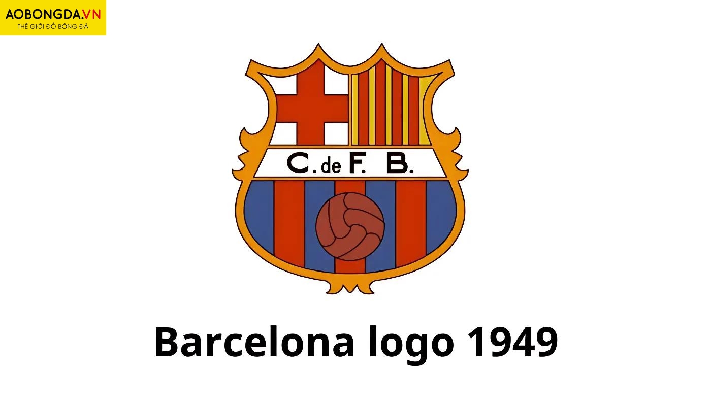 Logo Barcelona 1949-1960 với chi tiết sắc nét và thiết kế hiện đại hơn