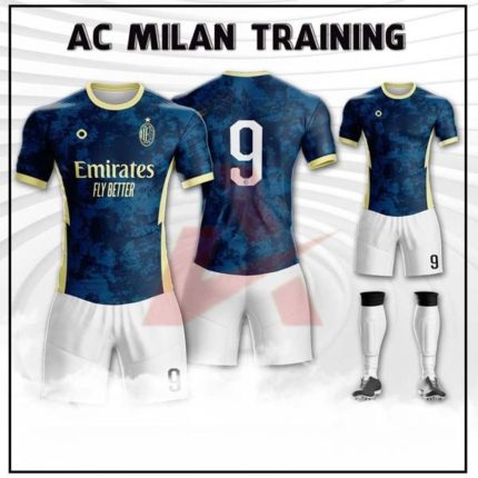 Áo Đá Bóng CLB AC Milan Training Màu Xanh Bích