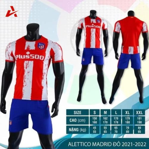 Áo Đấu Atletico Madrid 2021 – 2022 Sân Nhà Sọc Trắng Đỏ