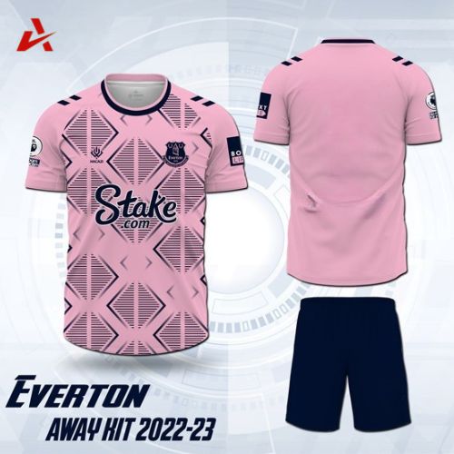 Áo đấu Everton sân khách 2022/2023 màu hồng