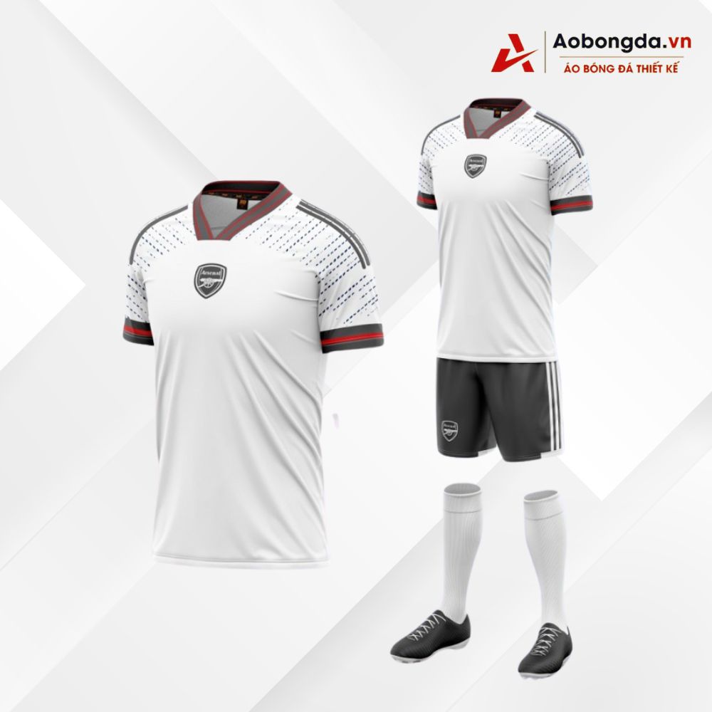 Áo Đá Banh Arsenal Trắng Xám - Vải Mè 24/25