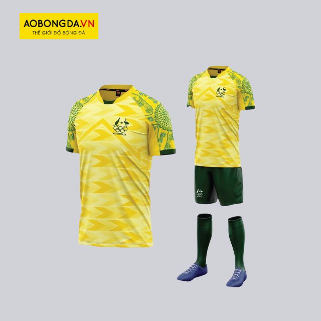 Áo đá banh Úc Olympic 2024 màu vàng